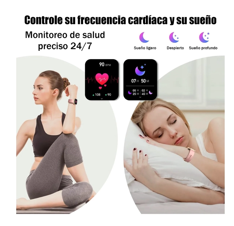 SMART WATCH RELOJ INTELIGENTE ROSA - 7