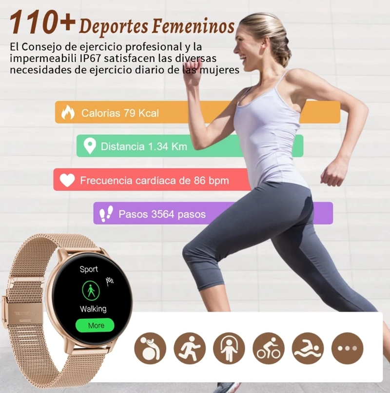 RELOJES INTELIGENTES DORADO - 9