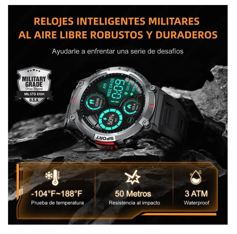 SMART WATCH HOMBRE CON LINTERNA - 6