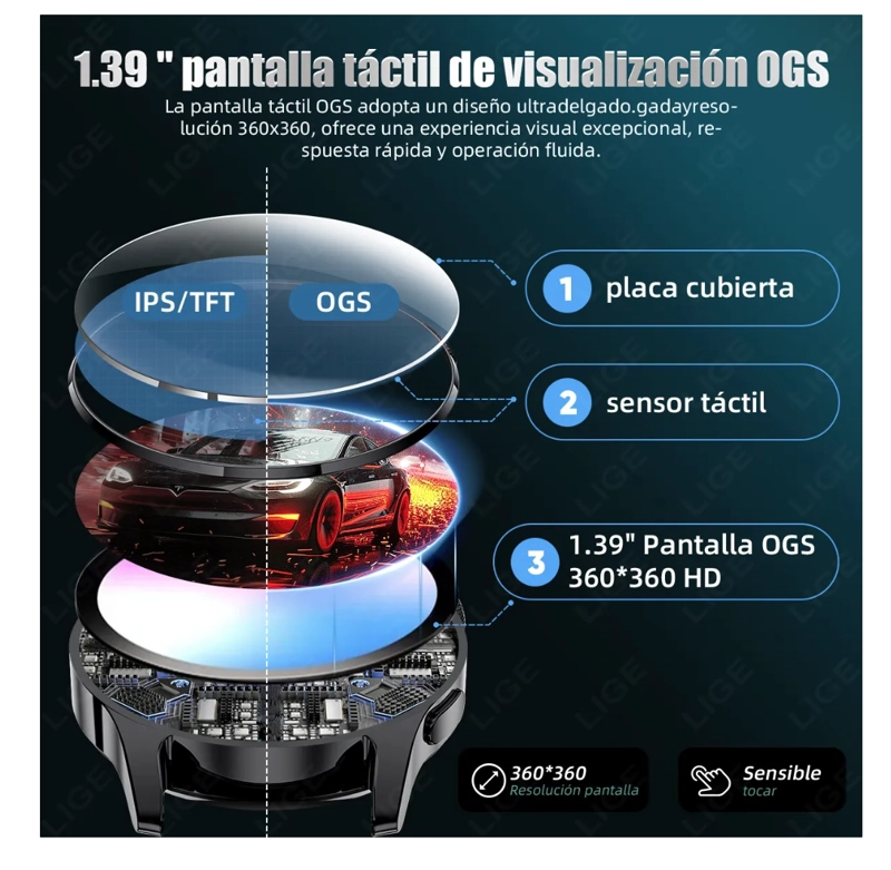SMARTWATCH HOMBRE RELOJ INTELIGENTE ACERO INOXIDABLE - 9
