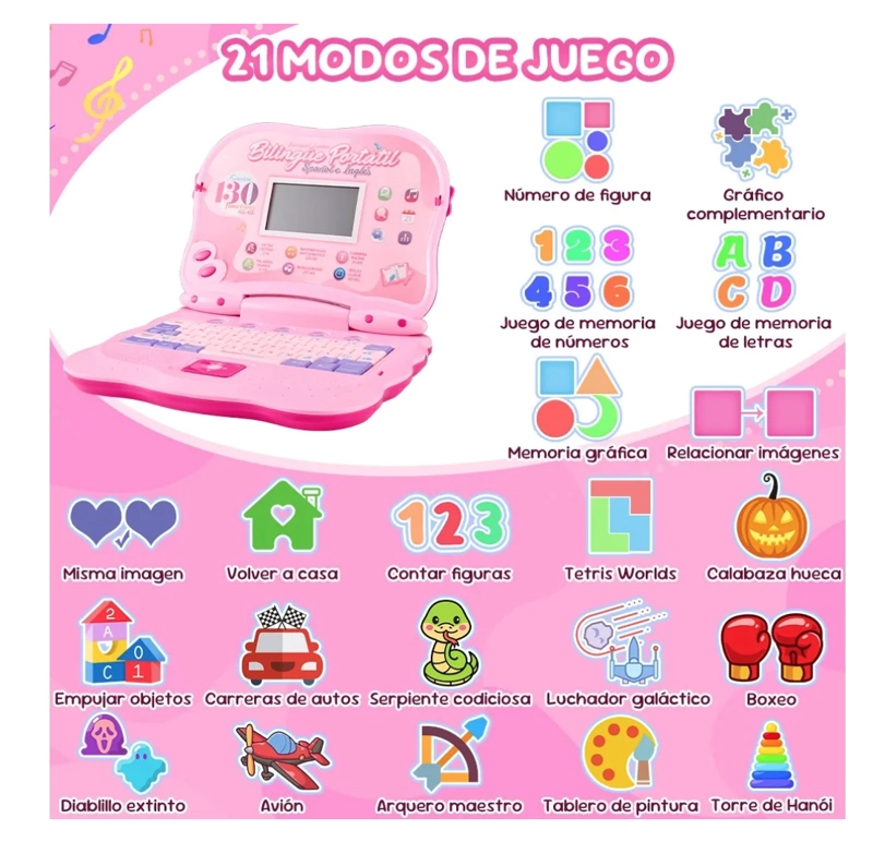 COMPUTADOR EDUCATIVO INFANTIL INGLE S Y ESPAÑOL - 3