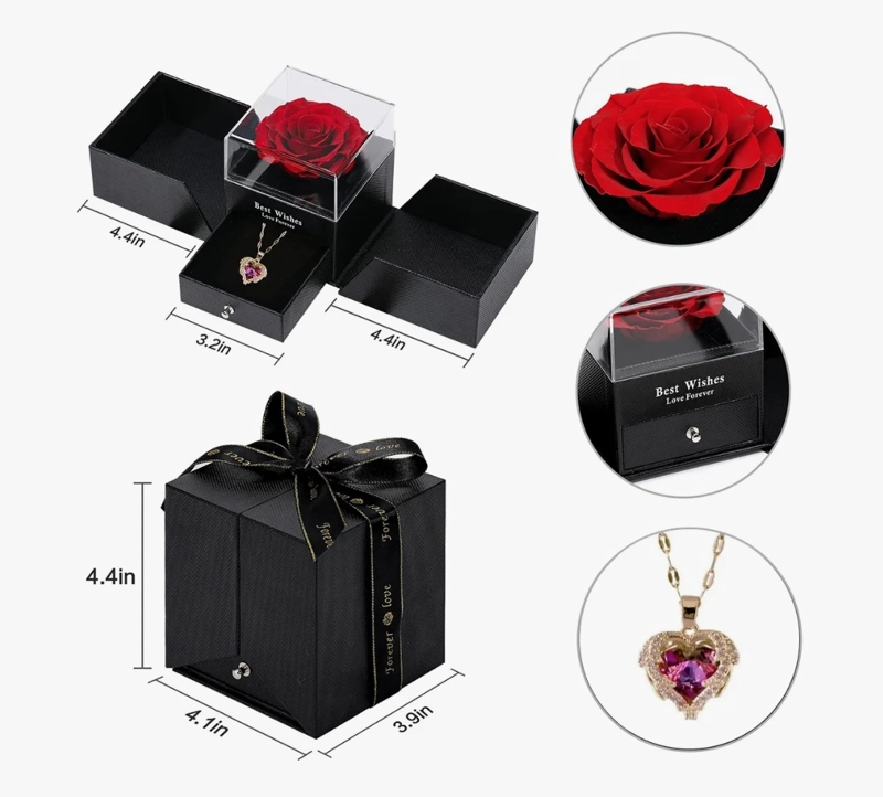 ROSA ETERNA Y COLLAR DE CORAZON - 2