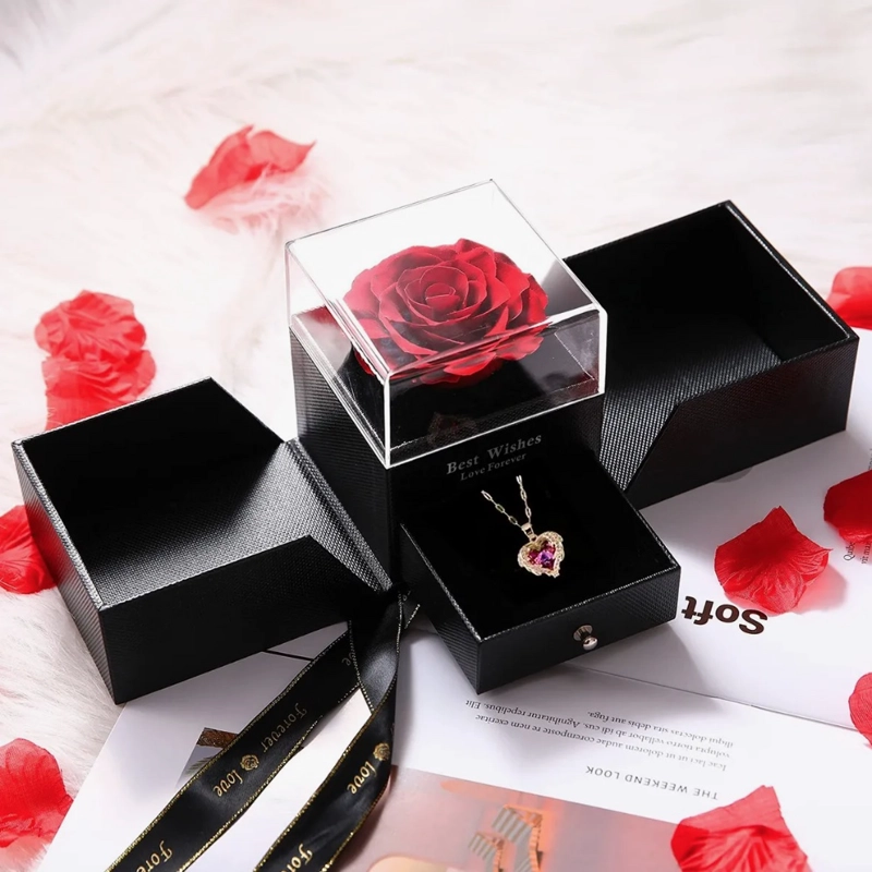 ROSA ETERNA Y COLLAR DE CORAZON - 3