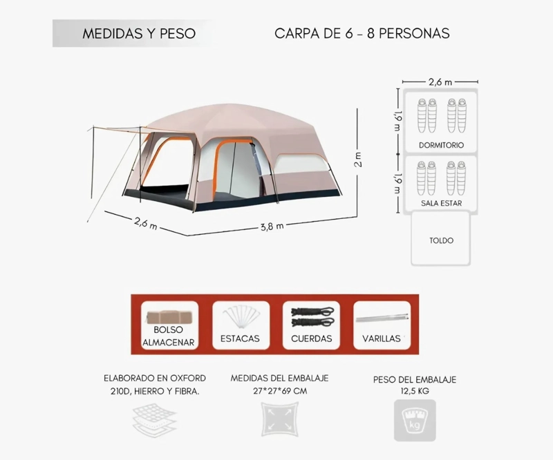 CARPA INSTANT FAMILIAR AMPLIA PARA 8-10 PERSONAS - 3
