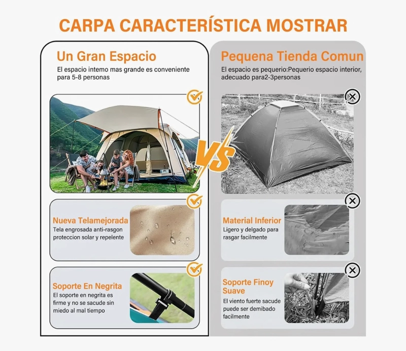 CARPA INSTANT FAMILIAR AMPLIA PARA 8-10 PERSONAS - 4