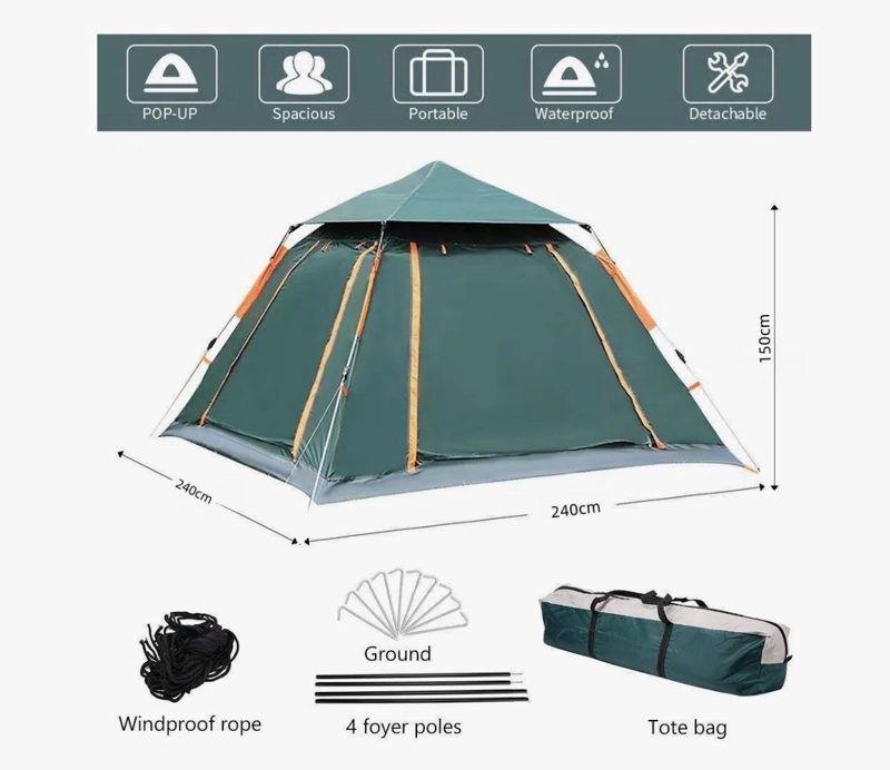 CARPA 4-5 PERSONAS VERDE OSCURO - 2