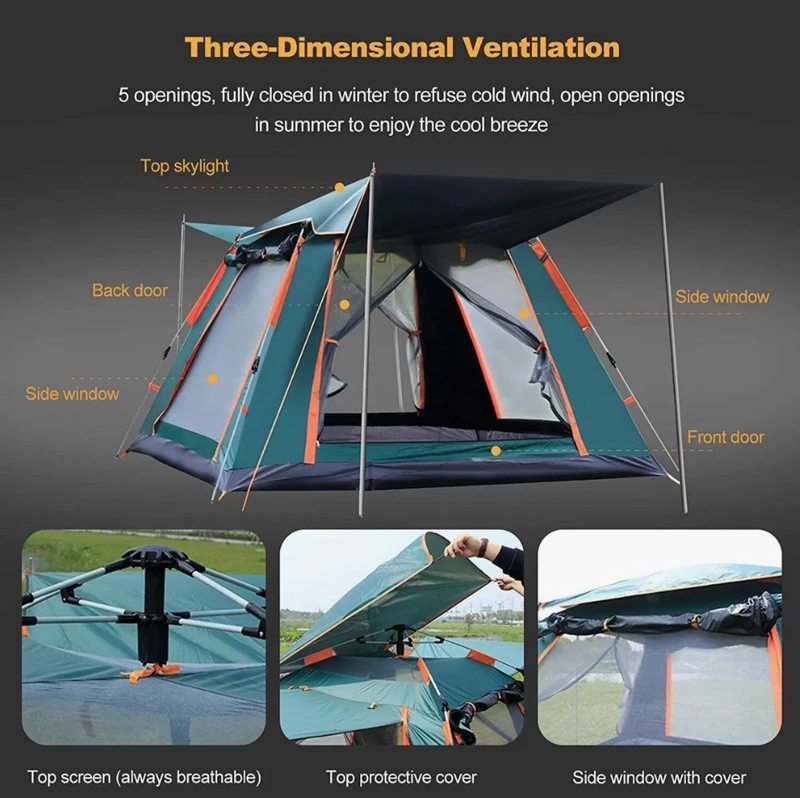 CARPA 4-5 PERSONAS VERDE OSCURO - 7