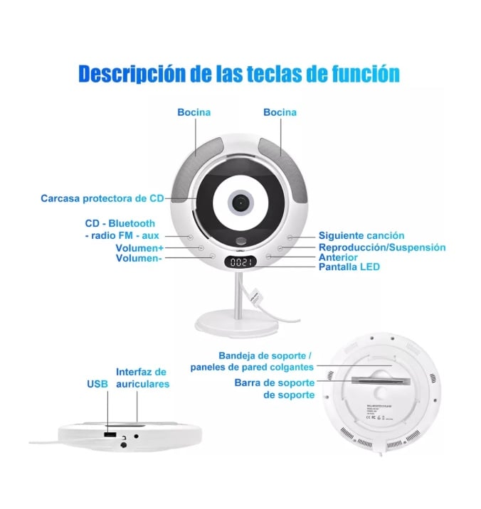 REPRODUCTOR DE CD BLUETOOTH - 3