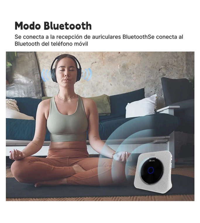 REPRODUCTOR BLUETOOTH DE CD PORTATIL CON BOCINA - 3