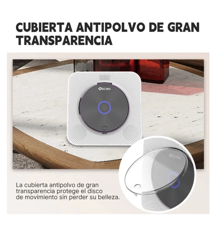 REPRODUCTOR BLUETOOTH DE CD PORTATIL CON BOCINA - 4