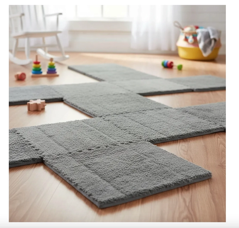SET 10 ALFOMBRAS GOMA EVA PELUDA NIÑOS - 1