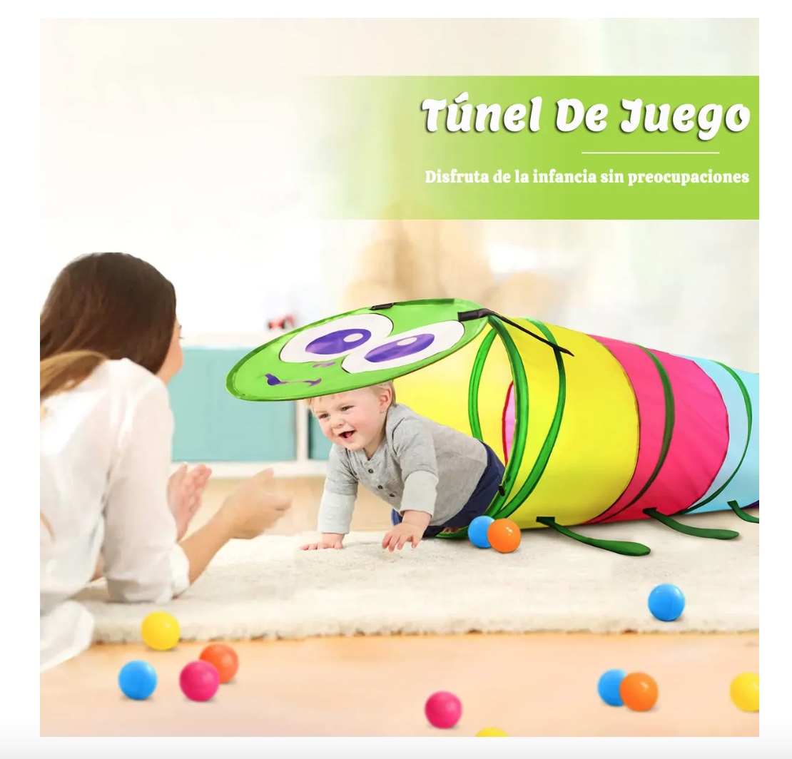 TUNEL DE JUGUETE PLEGABLE Y COLORIDO - 3