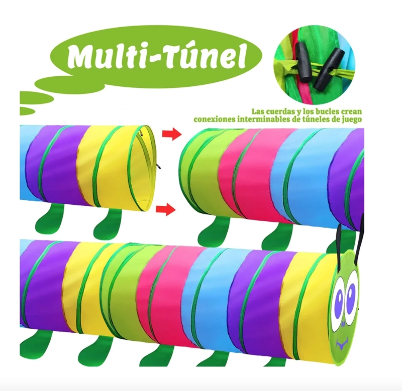 TUNEL DE JUGUETE PLEGABLE Y COLORIDO - 5