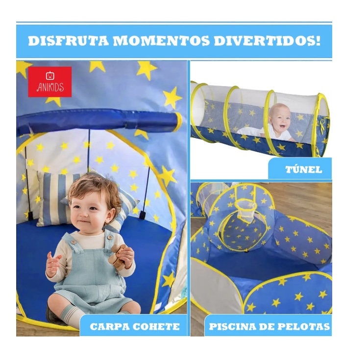CARPA DE JUEGOS INFANTIL 3 EN 1 - 6