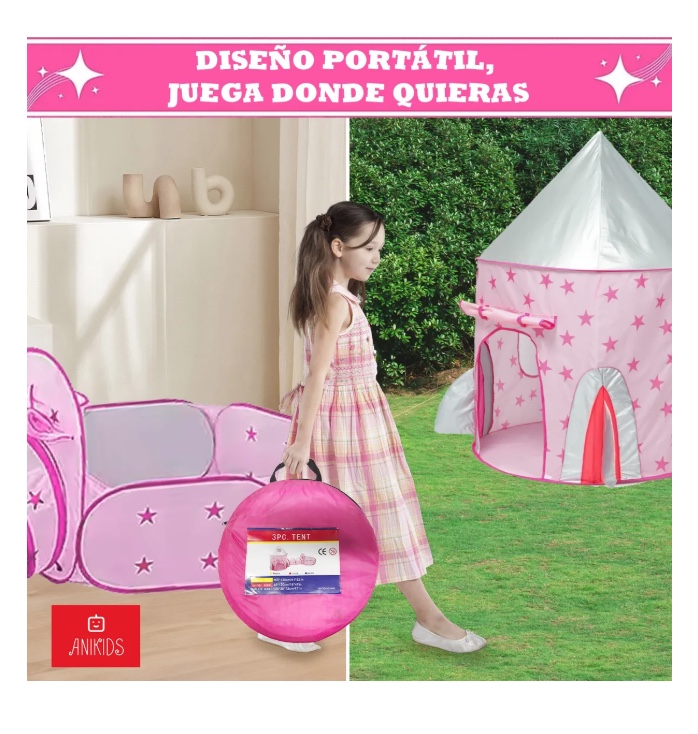 CARPA DE JUEGOS INFANTIL 3 EN 1 - 7