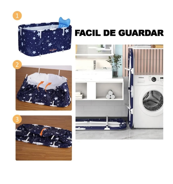 BAÑERA PLEGABLE PORTATIL ADULTOS Y NIÑOS - 3