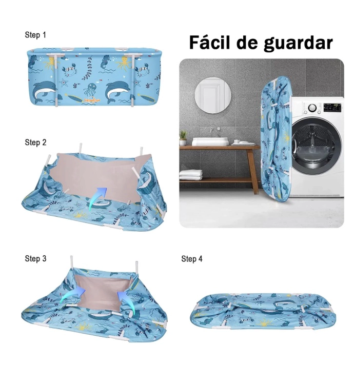 BAÑERA PLEGABLE PORTATIL ADULTOS Y NIÑOS - 5