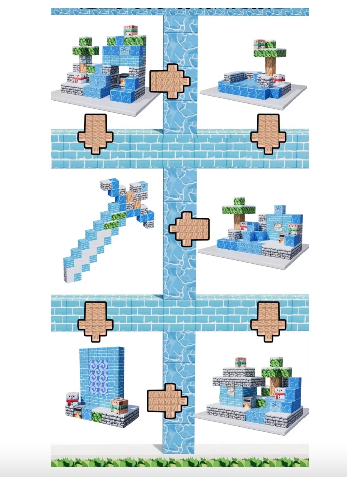 SET 76 BLOQUES MAGNE TICOS TIPO MINECRAFT - 2
