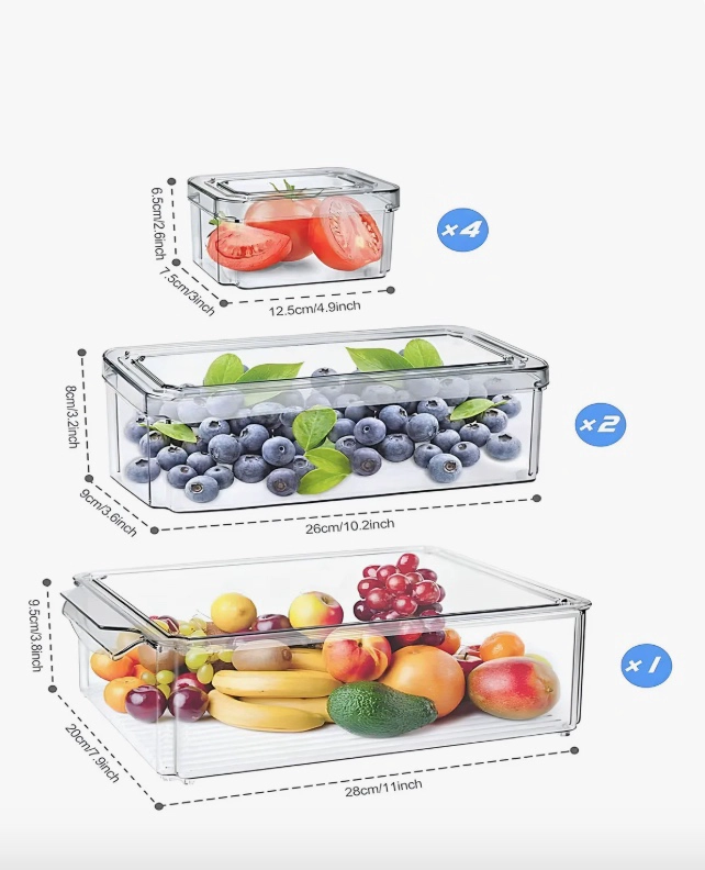 ORGANIZADOR REFRIGERADOR COCINA SET 7 - 3