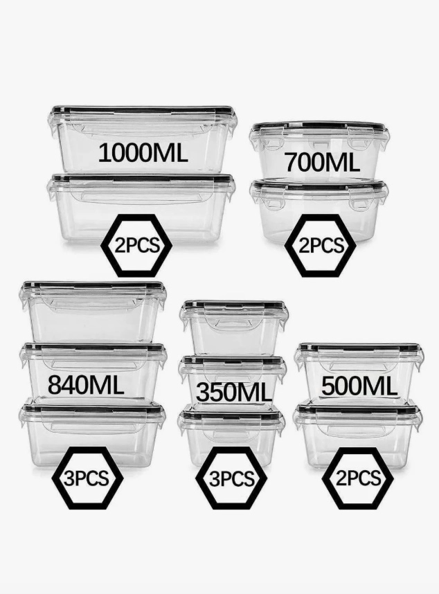 SET DE 12 HERME TICOS PARA COMIDA - 2
