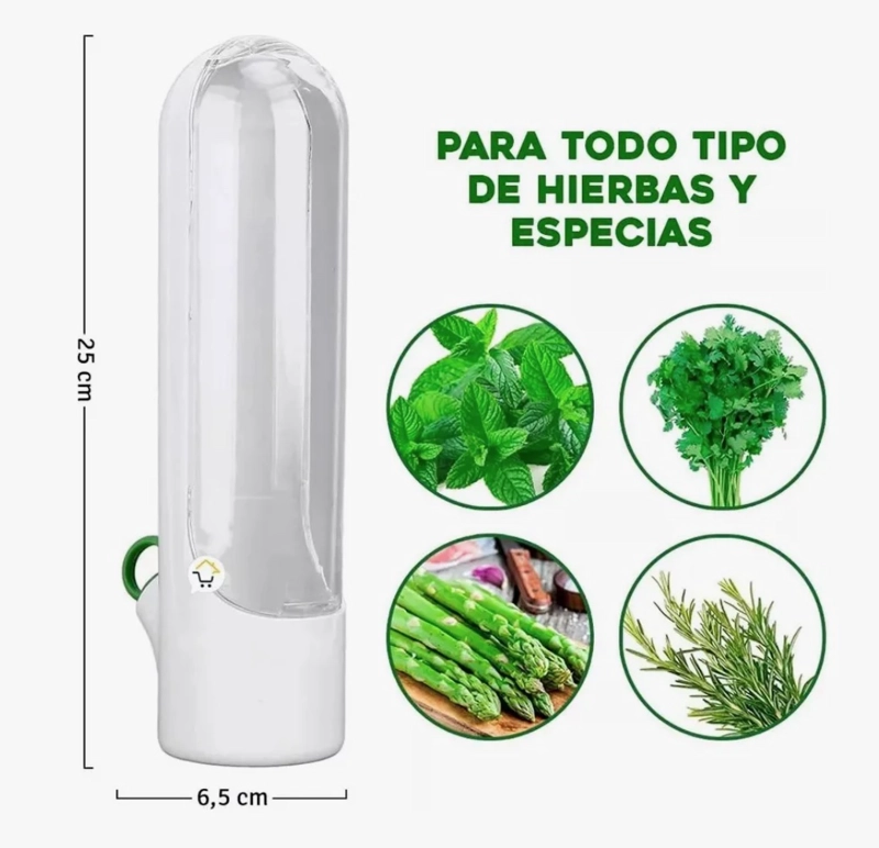 PACK 2 UNIDADES CONSERVADOR DE HIERBAS PARA REFRIGERADOR - 6