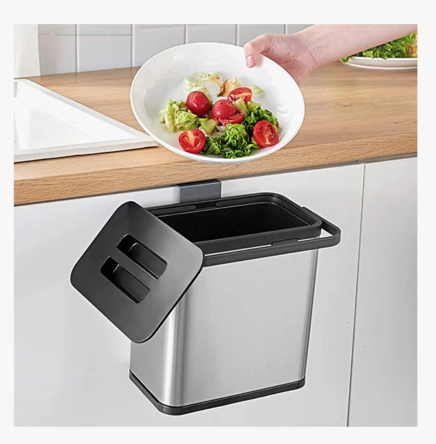 CUBO DE BASURA COLGANTE CON TAPA - 1