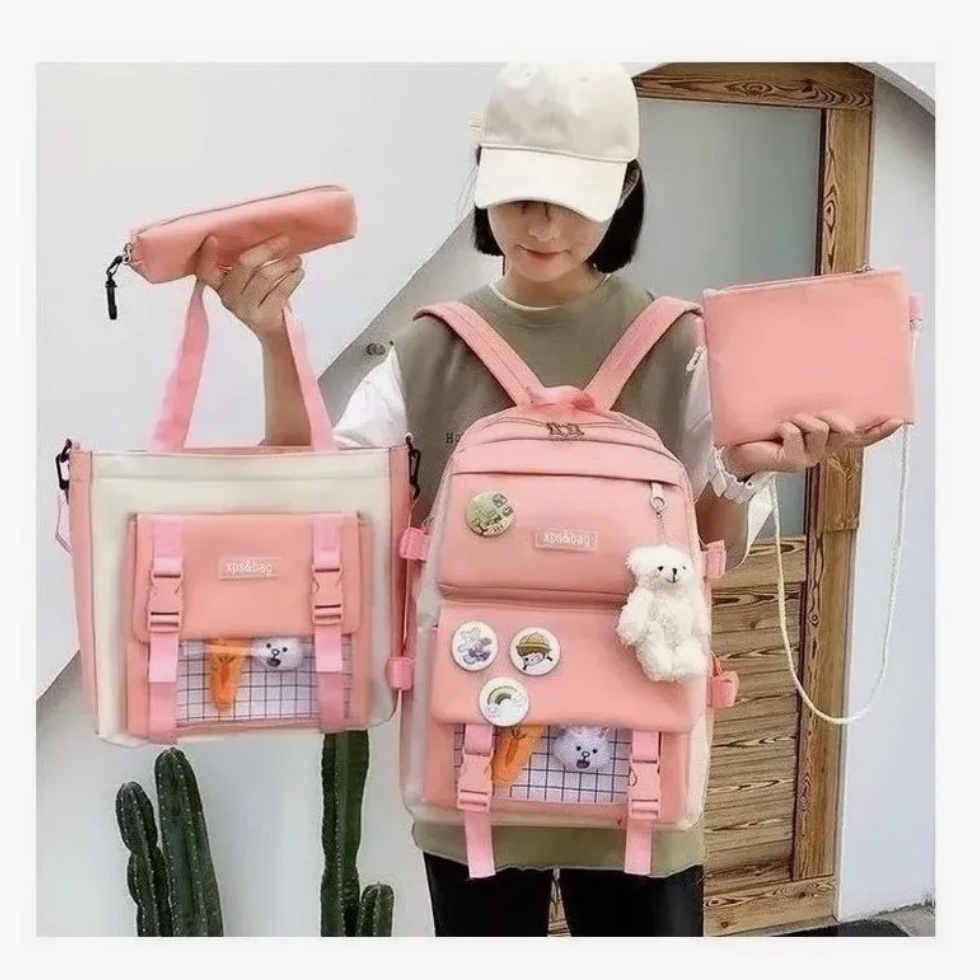 MOCHILA ESCOLAR  5 PIEZAS - 4