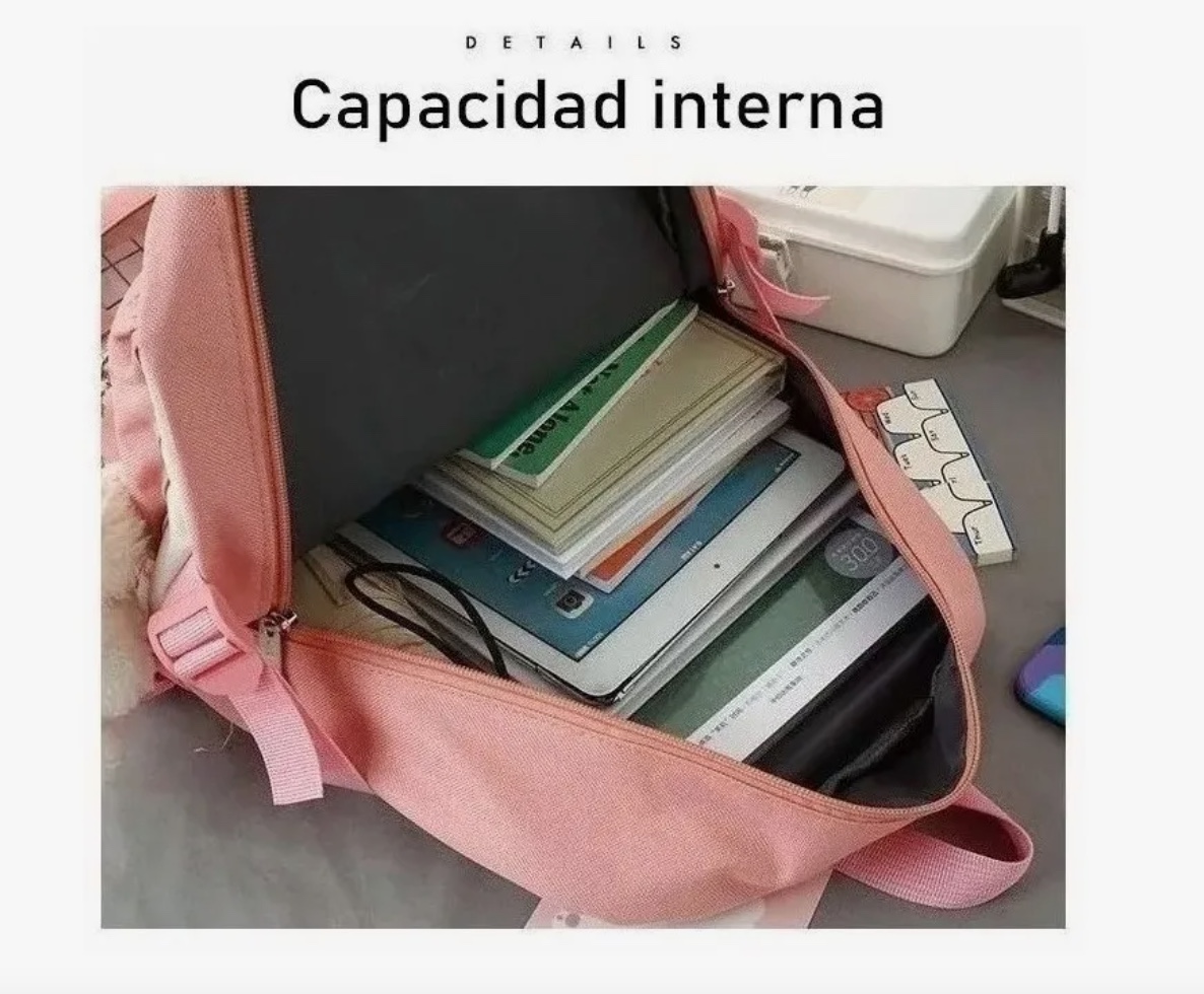 MOCHILA ESCOLAR  5 PIEZAS - 5