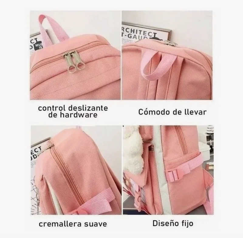 MOCHILA ESCOLAR  5 PIEZAS - 7