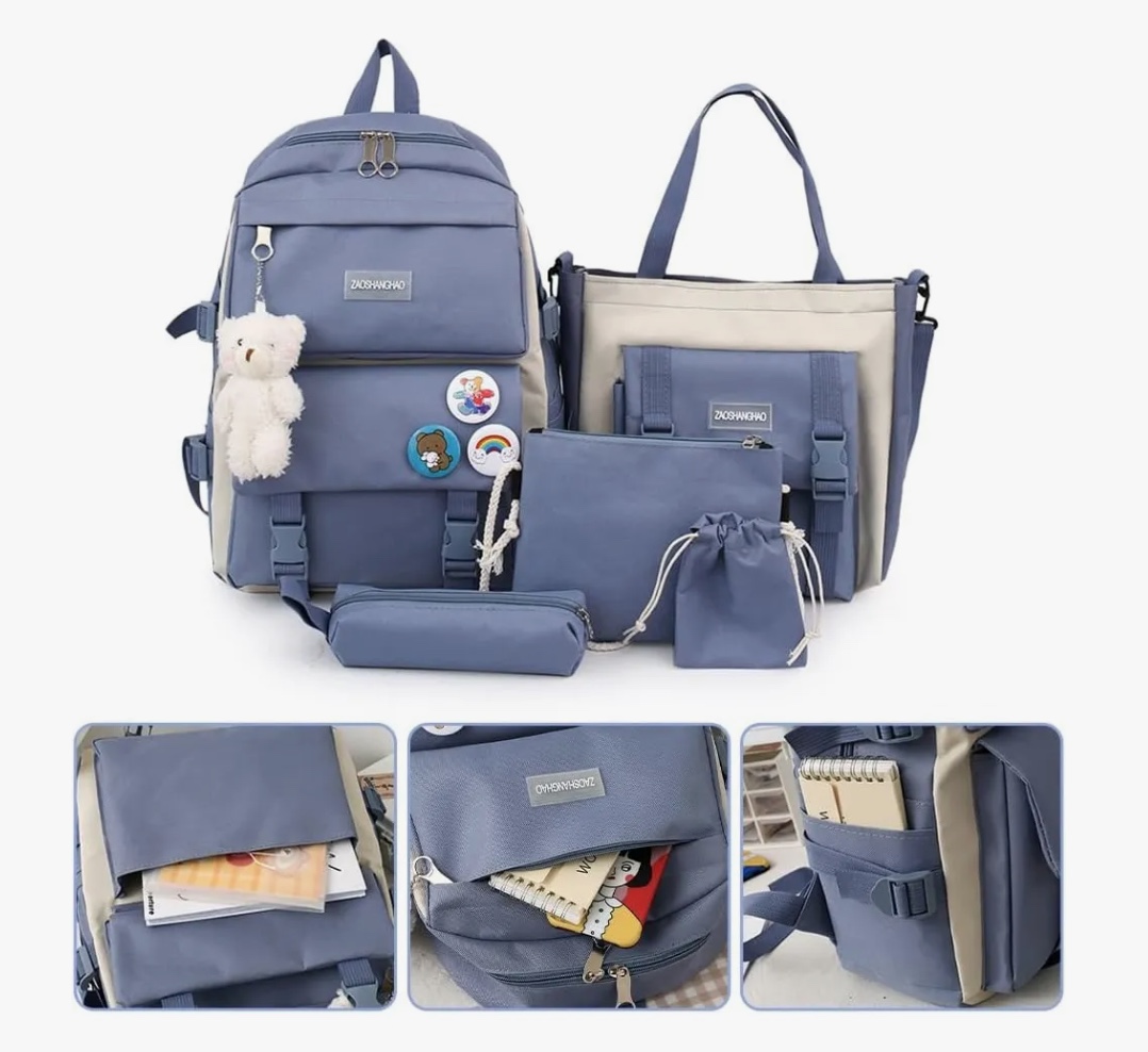 MOCHILA ESCOLAR  5 PIEZAS - 3