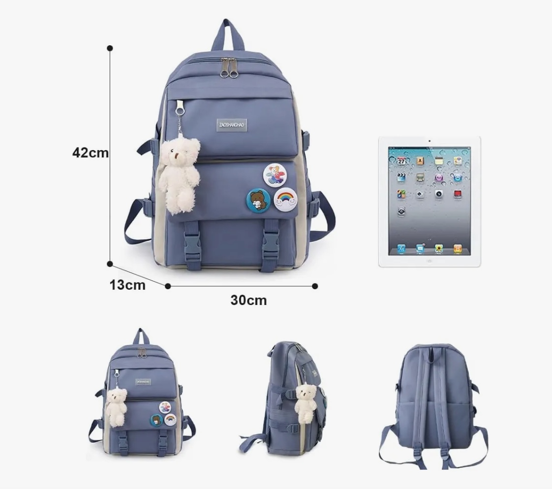 MOCHILA ESCOLAR  5 PIEZAS - 4