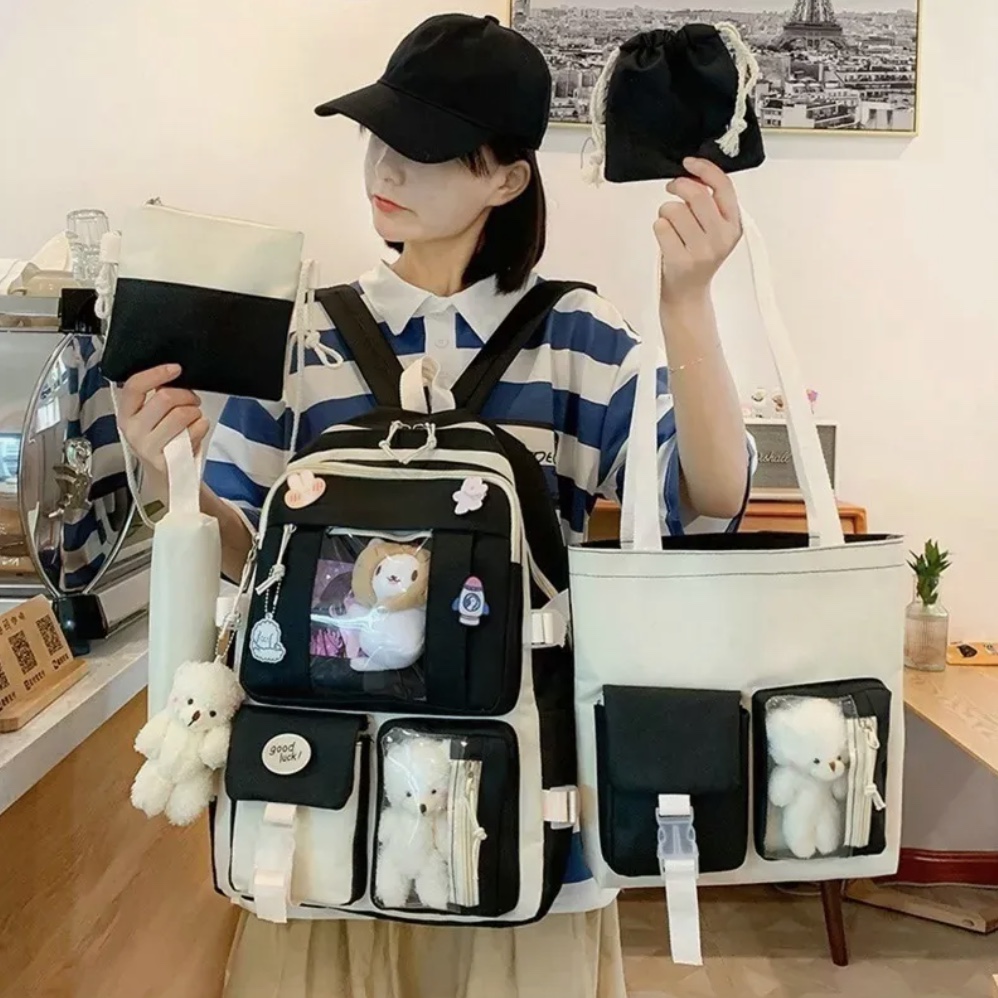MOCHILA ESCOLAR  5 PIEZAS - 2