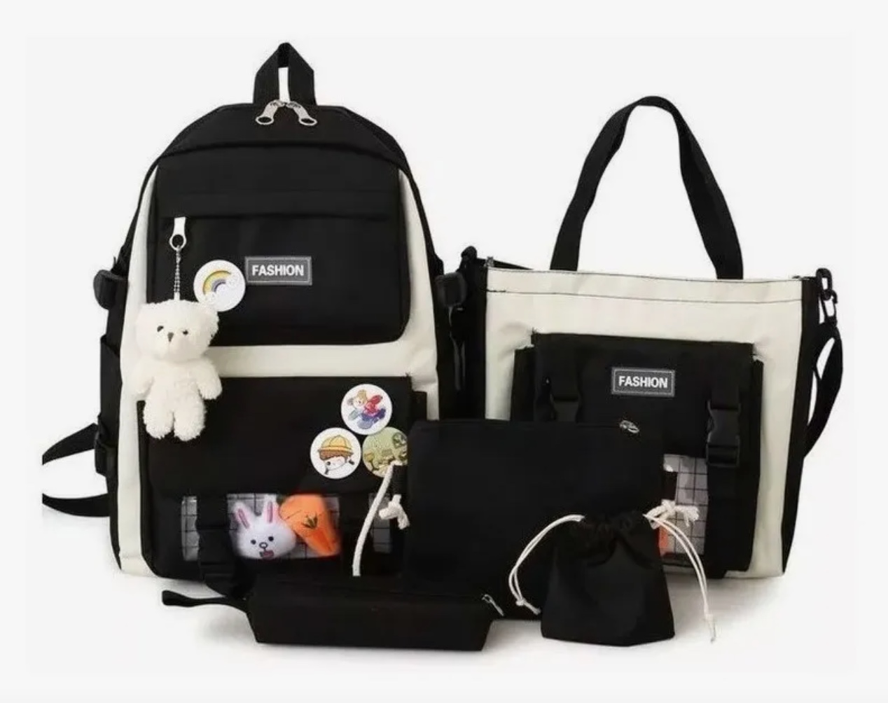 MOCHILA ESCOLAR  5 PIEZAS - 3