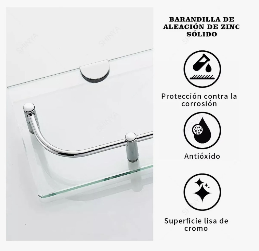 ORGANIZADOR DE DUCHA VIDRIO REPISA 2PISOS - 3