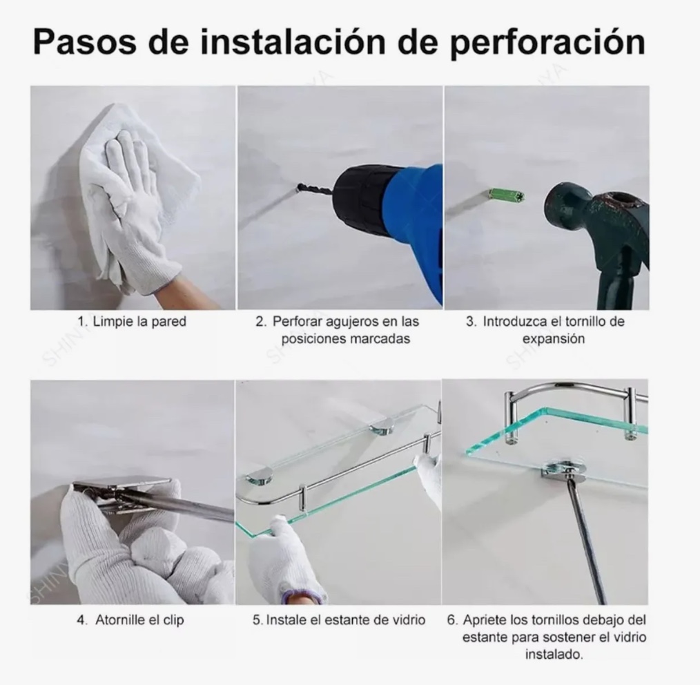 ORGANIZADOR DE DUCHA VIDRIO REPISA 2PISOS - 5