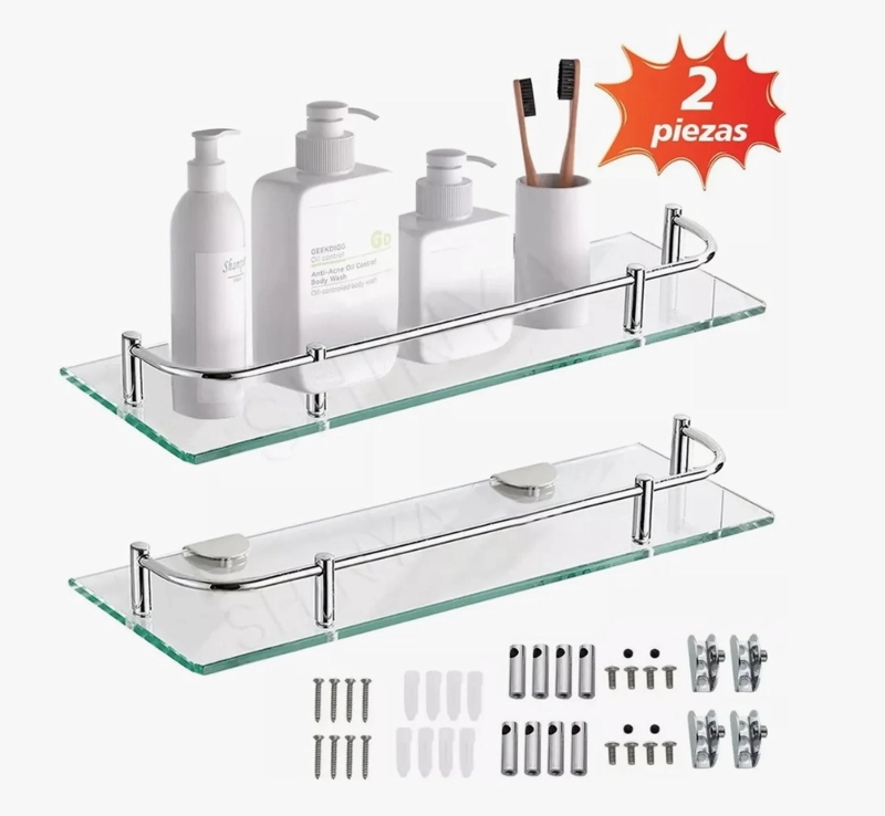 ORGANIZADOR DE DUCHA VIDRIO REPISA 2PISOS - 6