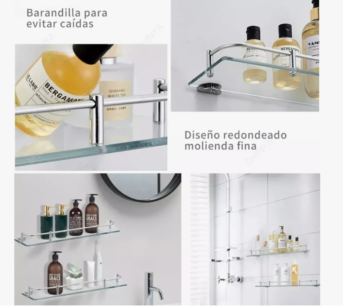 REPISAS ESQUINERAS VIDRIO BAÑO 4PISOS - 2
