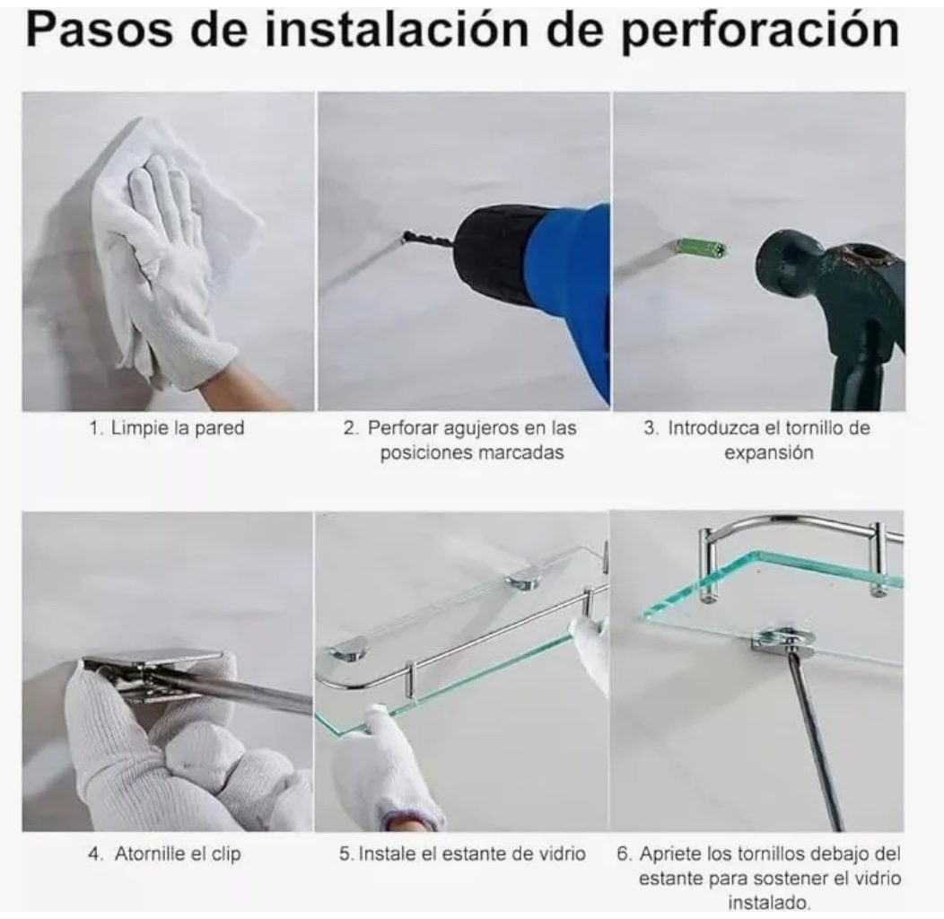 REPISAS ESQUINERAS VIDRIO BAÑO 4PISOS - 4