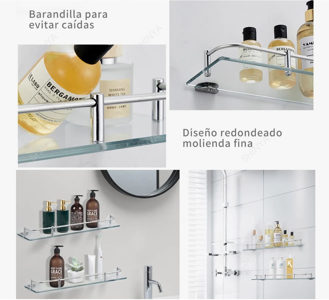 REPISAS ESQUINERAS VIDRIO BAÑO 3PISOS - 4