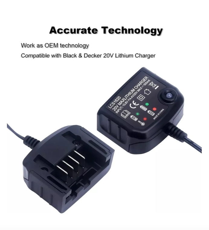 CARGADOR ATORNILLADOR PARA BLACK DECKER DE 20 VOLT - 6