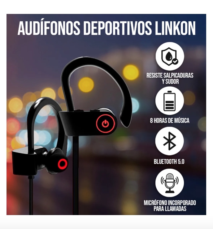 AUDIFONOS DEPORTIVOS INALAMBRICOS BLUETOOTH - 2