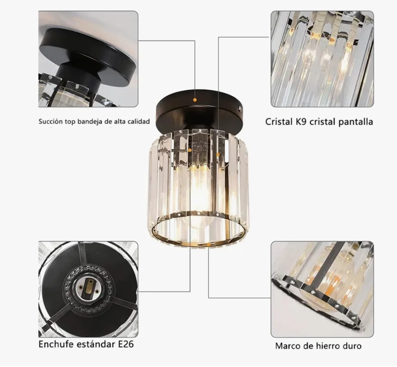 LAMPARA DE TECHO CRISTAL - 6