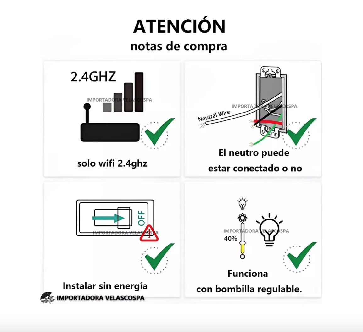 INTERRUPTOR INTELIGENTE WIFI SIN CABLE 3 CANALES - 3