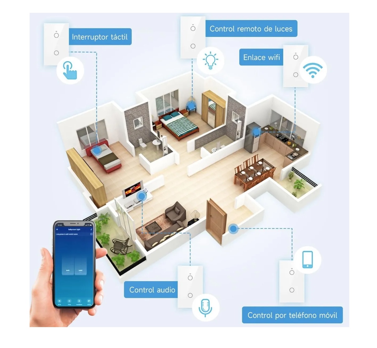 INTERRUPTOR INTELIGENTE WIFI ALEXA 1 CANAL - 4