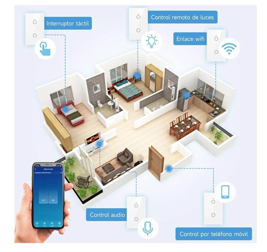 INTERRUPTOR INTELIGENTE WIFI ALEXA 2 CANALES - 5