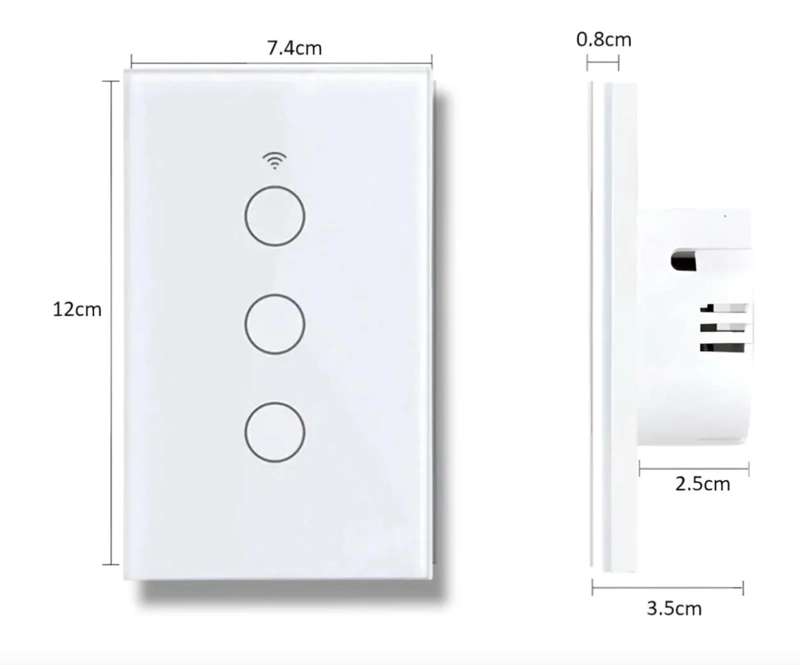 INTERRUPTOR INTELIGENTE WIFI ALEXA 3 CANALES - 3