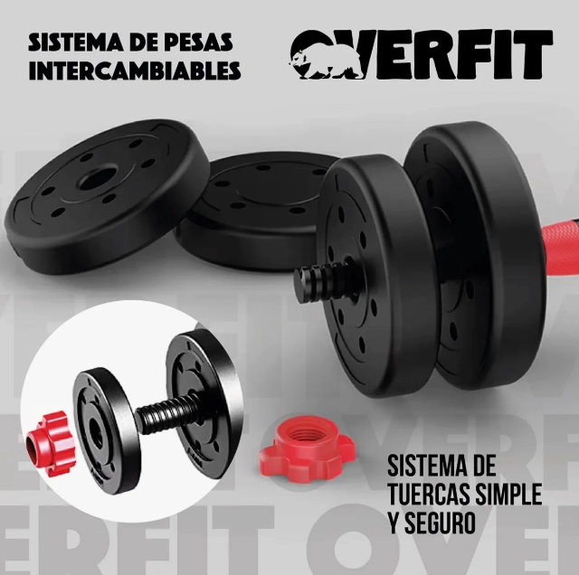 SET MANCUERNAS Y BARRA UNIBLES 20KG - 7