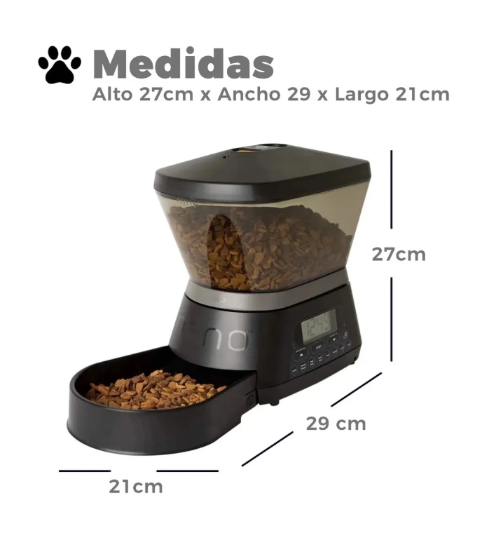 DISPENSADOR AUTOMATICO COMIDA MASCOTAS 6 LTS. - 2