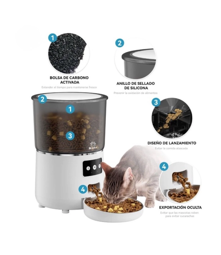 DISPENSADOR ALIMENTADOR AUTOMATICO PERRO GATO - 2