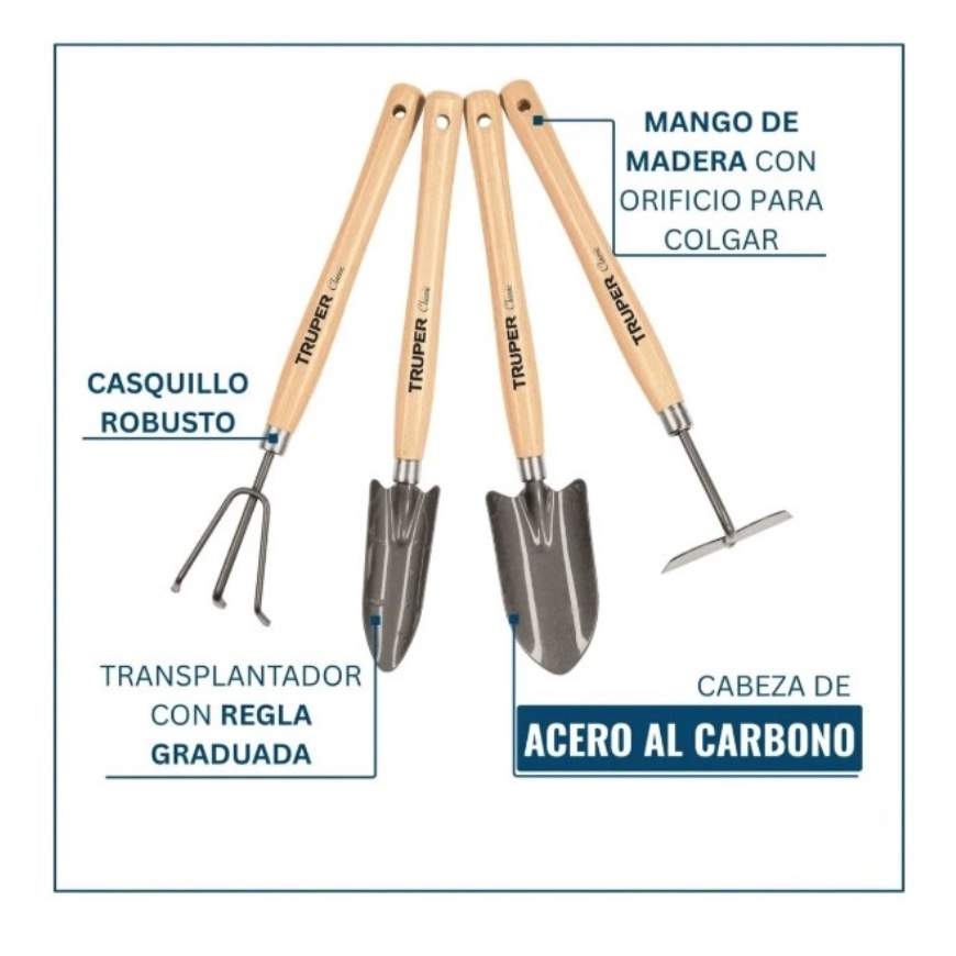 SET JARDINERIA PALA JARDIN 4 PIEZAS - 4